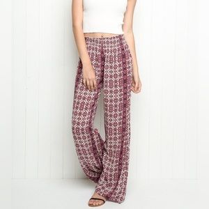 Brandy Melville Pink/Red Wide Leg Pants Sz. OS